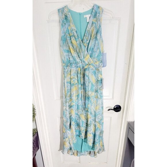 London Times Maxi Womens Dress V Neck Paisley Sleeveless Multicolored Size 4 - Picture 7 of 13